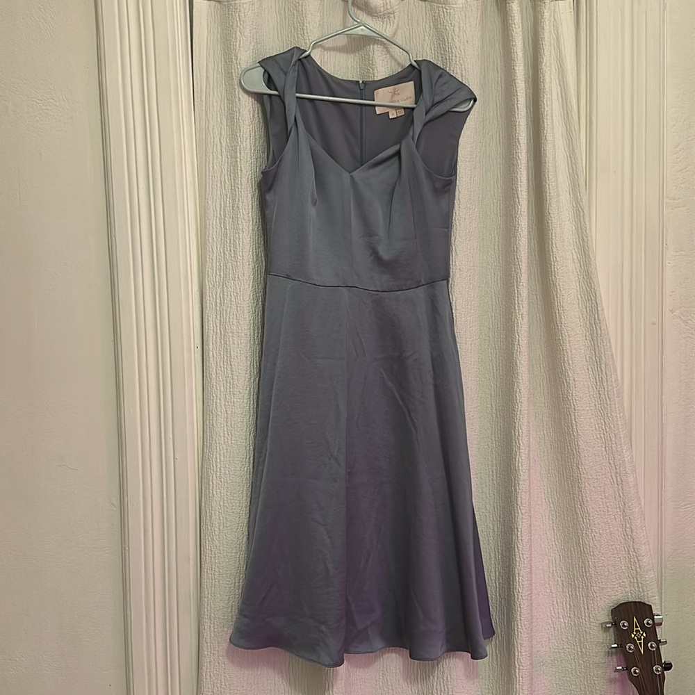 Gal Meets Glam Marion Twist V-Neck Satin Dress - Picture 12 of 14